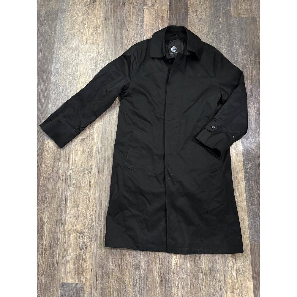 William Wallace Men Trench Coat Black Thinsulate Liner Overcoat 38 Long RN116399